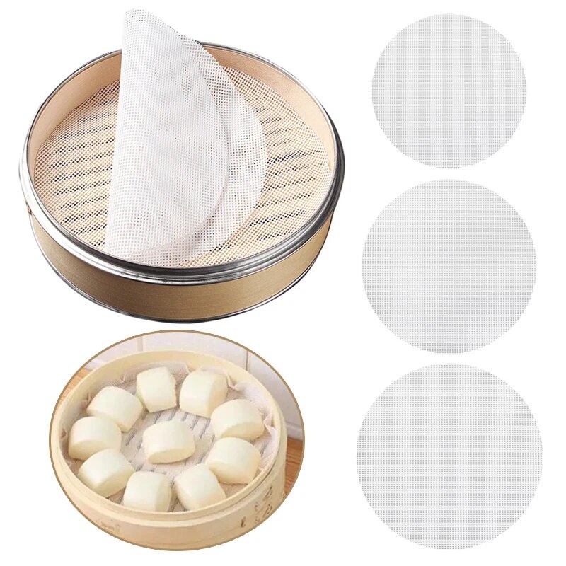 Silicone Steamer NonStick Pad Dumplings Mat Reusable Steam Buns Baking
