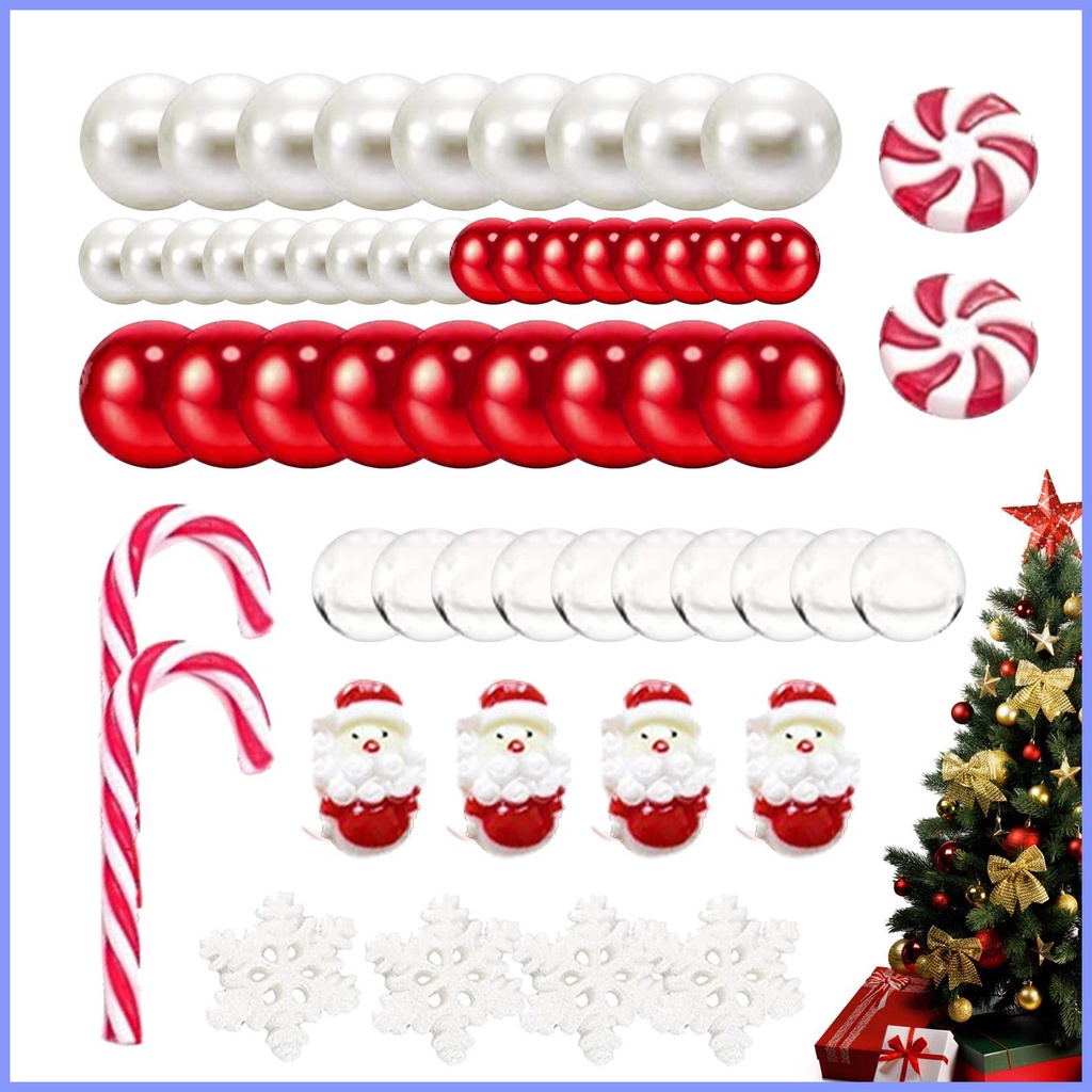Christmas Vase Filler Candy Cane Snowman Christmas Beads for Vases