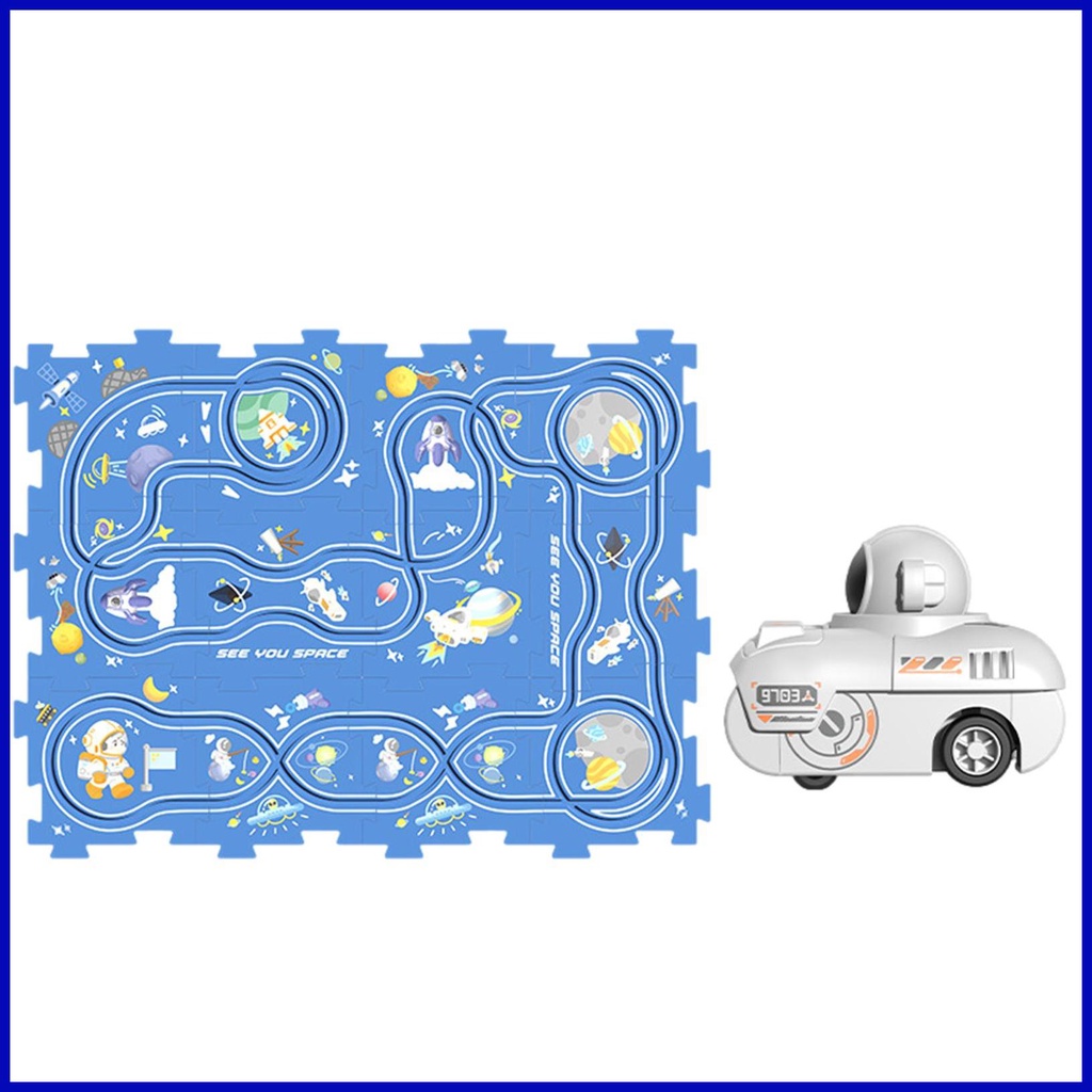 Puzzle Car Track Puzzle Board with Car Montessori Learning Toys