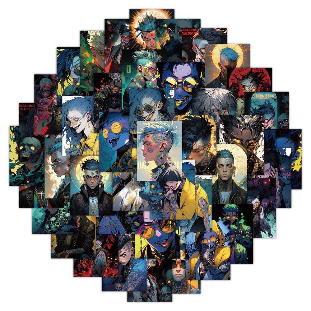 60PCS Original Diseased Spoiled Villains Cool Handsome Man Graffiti ...
