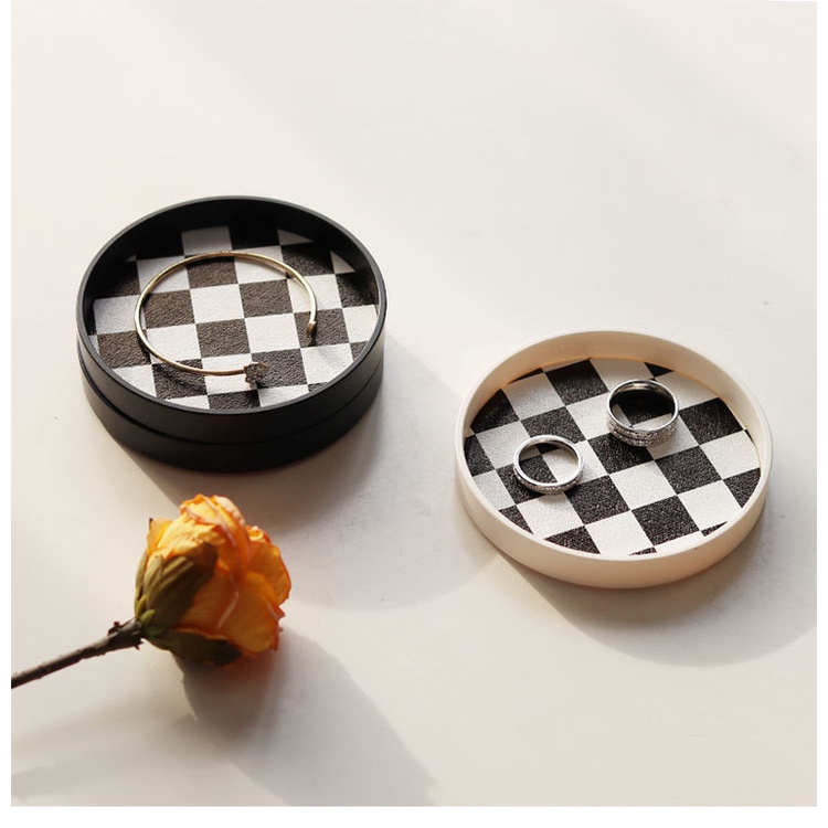 Nordic Black White Checkerboard Tea Coaster Heat Insulation Anti ...