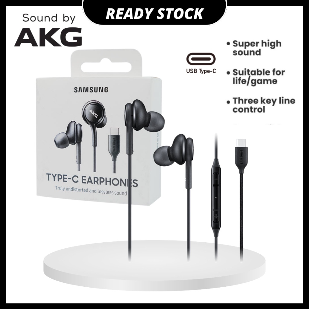 Samsung AKG Earphones Tuned by AKG Wired earbuds Handsfree Type C Plug Headphone Note 10 Note 10 plus S20 S20 Shopee Malaysia