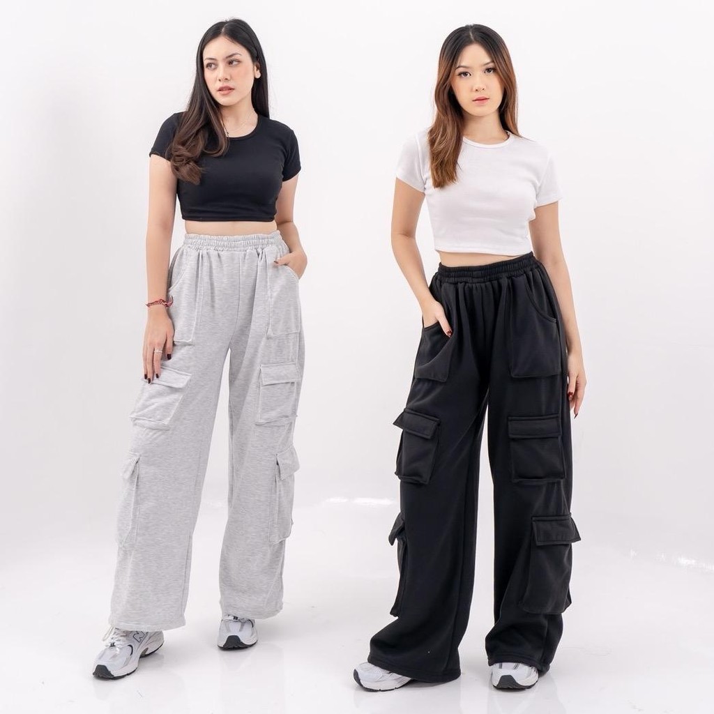 Aijo| Evelyn Cargo Pants - Women's Long Navy Cargo Pants for Casual ...