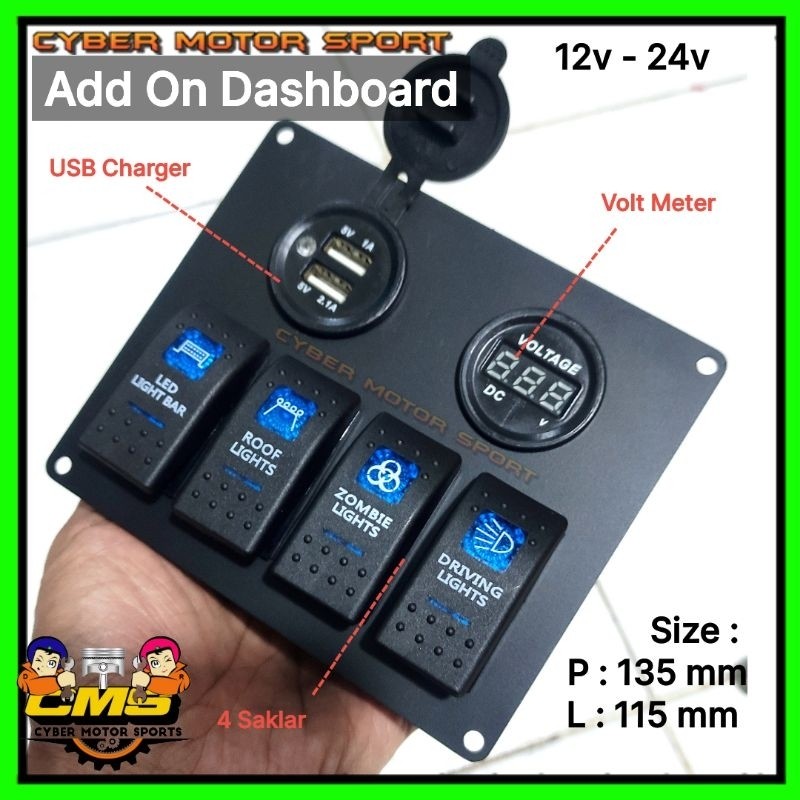 TOMBOL Car switch 12v 24v universal switch on off switch dashboard ...