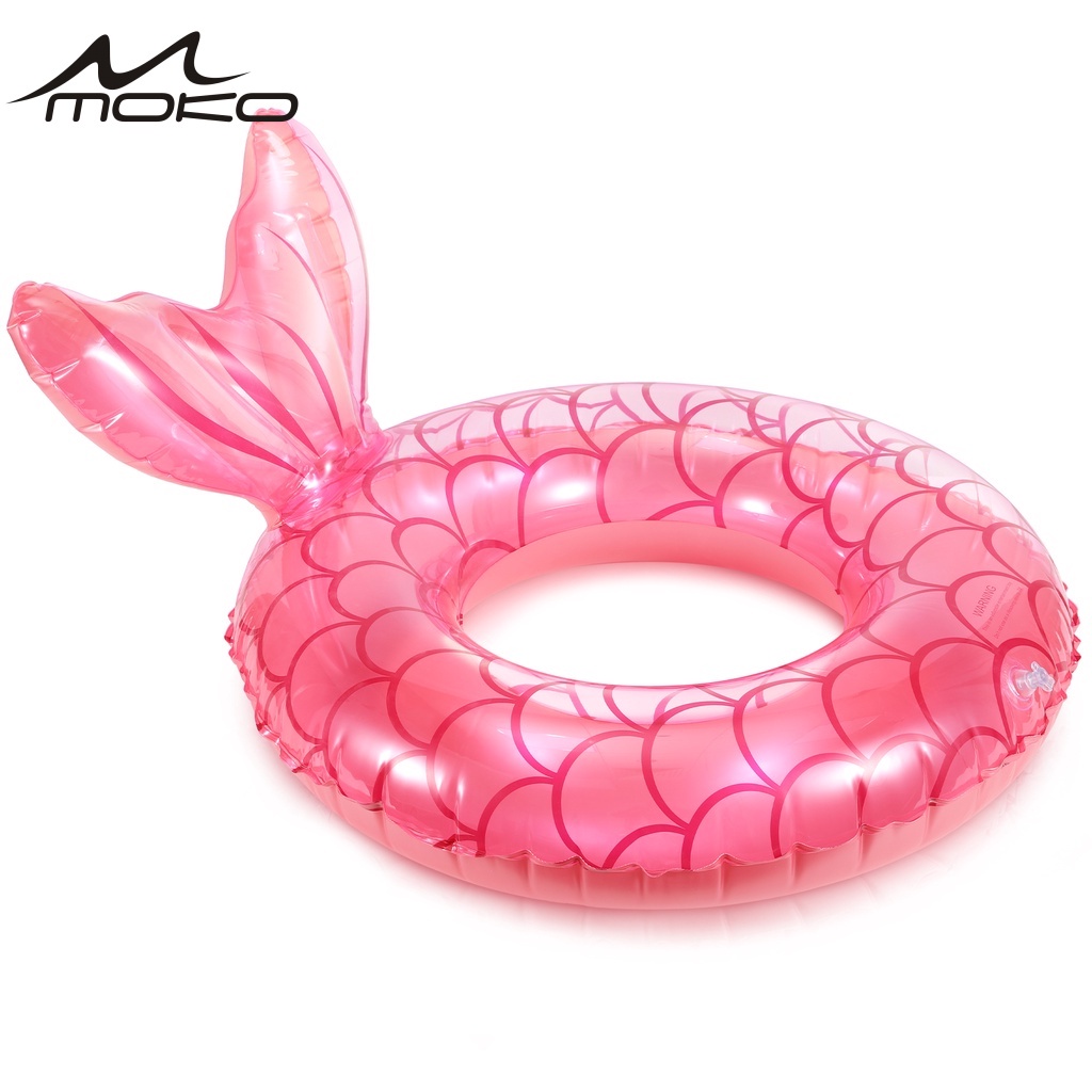 MOKO Inflatable Swim Ring, Durable Mermaid Tail Shaped Summer Pool ...