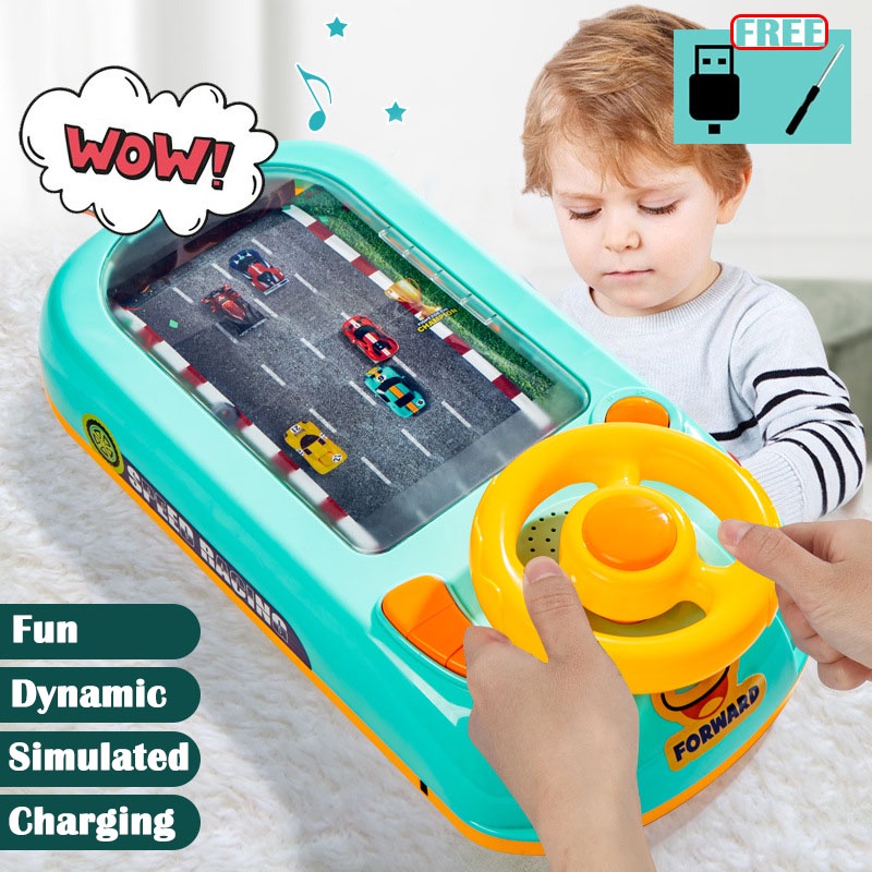 Children's Racing Adventure Game Toy Steering Wheel Simulation Driving ...