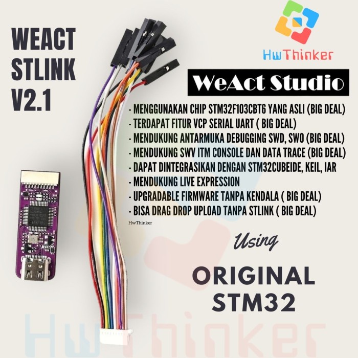 Weact ST-Link STLink V2.1 Debugger Programmer USB Module UART for STM32 ...