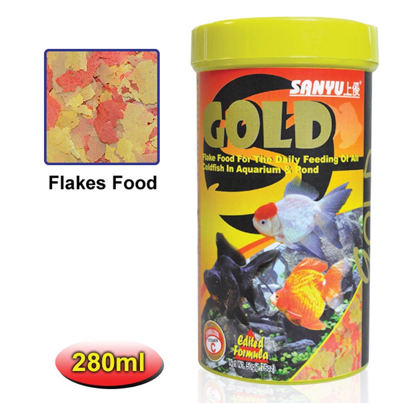 Sanyu Gold Flake Fish Food 280ml Shopee Malaysia