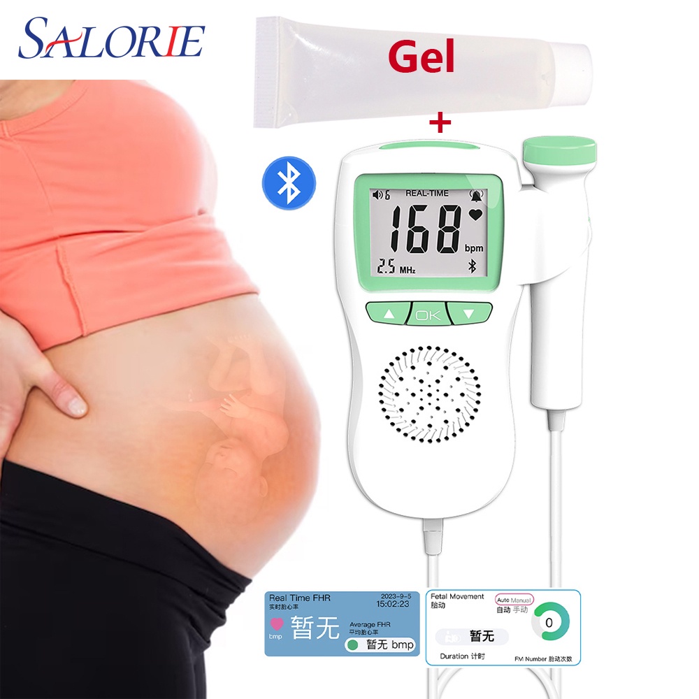 Salorie Bluetooth Fetal Doppler Heart Rate Ultrasound Monitor Pregnancy