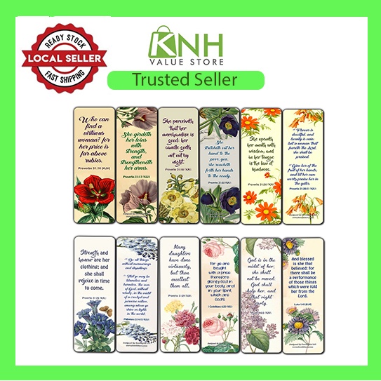 Flower Bookmarks KJV Scriptures Series 2 (6-Pack) | Shopee Malaysia