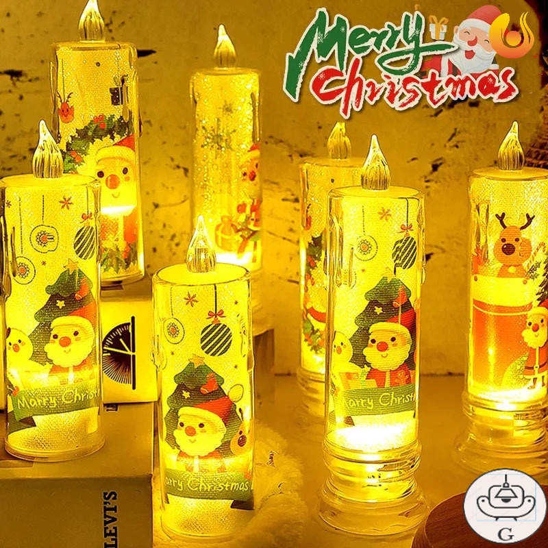 Gs Crystal Led Battery Powered Candle Lights Christmas Tree Decorative Night Lights Xmas Party 5389