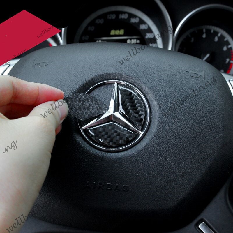 BLINGOOSE Autocollant D'emblème De Volant En Aluminium Avec Paillettes Pour Mercedes-Benz W203 W204 W205 A B C GLC GLE GLK CLS ML, Décalcomanies AMG