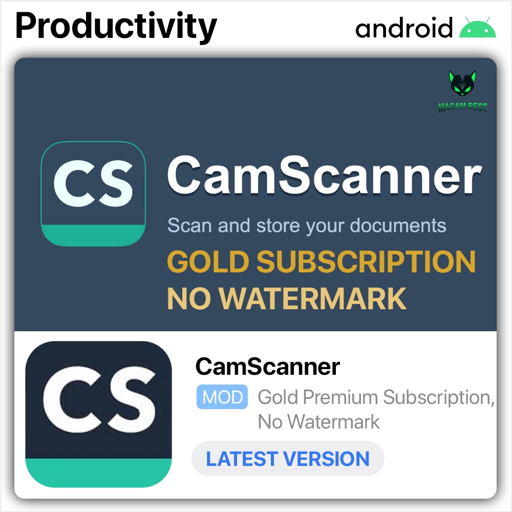 CamScanner Gold Premium 🔥 Latest 2024 🔥 Lifetime Premium Android APP