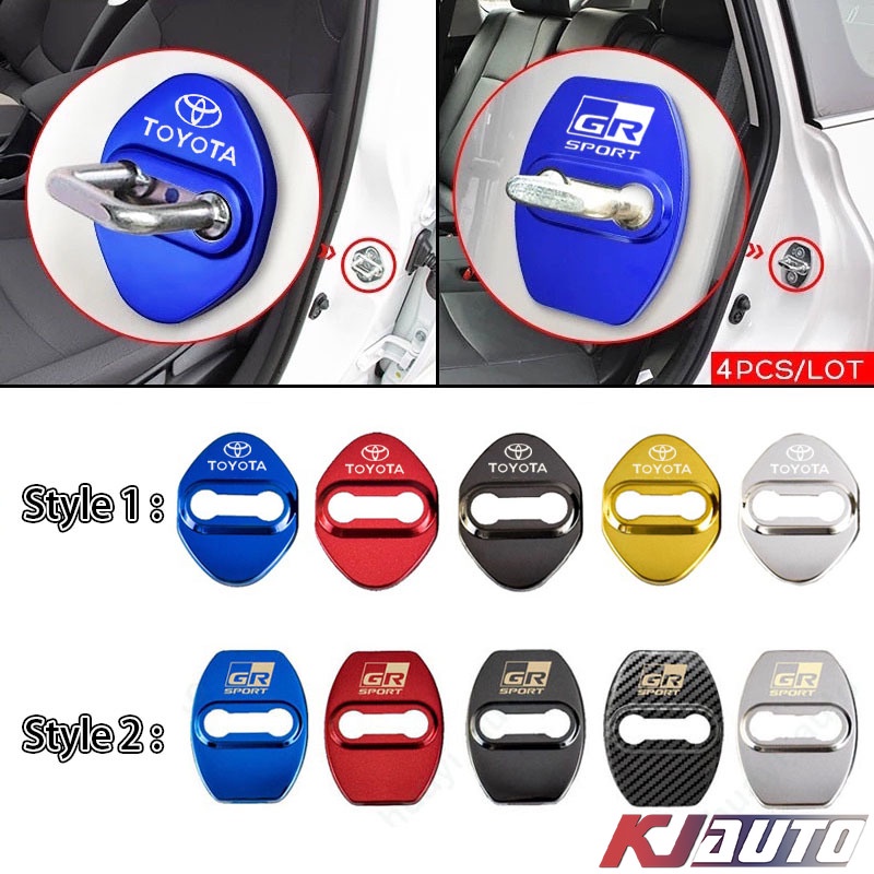 4 Pcs Toyota Gr Sport Stainless Steel Car Door Lock Cover Universal Car  Door Lock Protective Cover Car Accessories for All Models