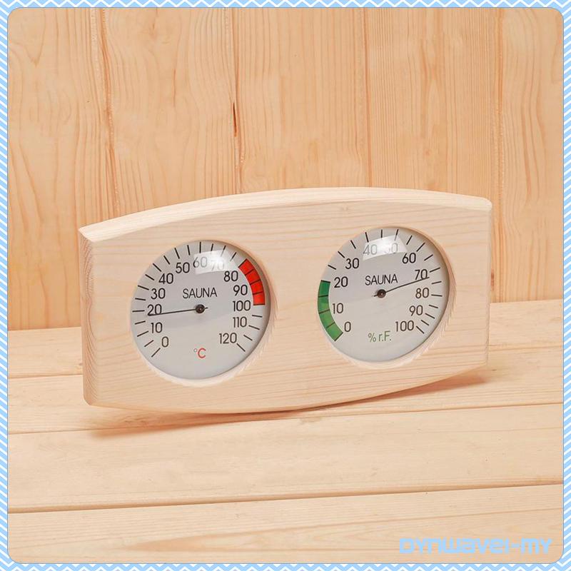 [Dynwave1feMY] Wood Grain Hygrometer Wood Hygrothermograph Indoor Temp