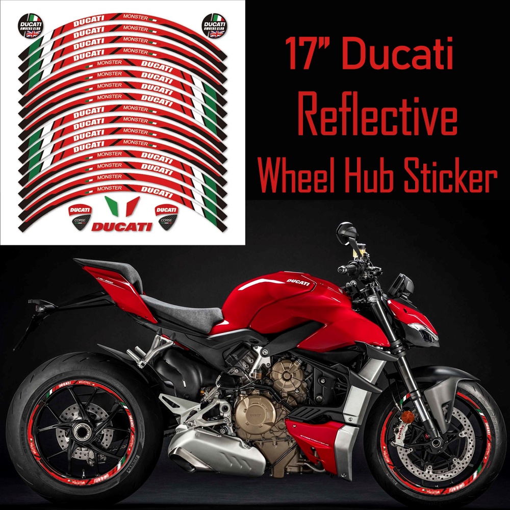 17'' Motorcycle Wheel Hub Sticker Reflective Rim Scooter Hub Strips ...