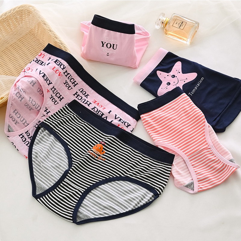 🇲🇾Middle Waist Girl Student Panties Women Panties Spender Underwear ...