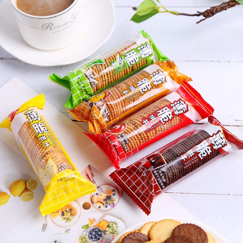 50 Packs 1.5kg Packs Crispy Biscuits Mixed Flavor 10 Packs Breakfast ...