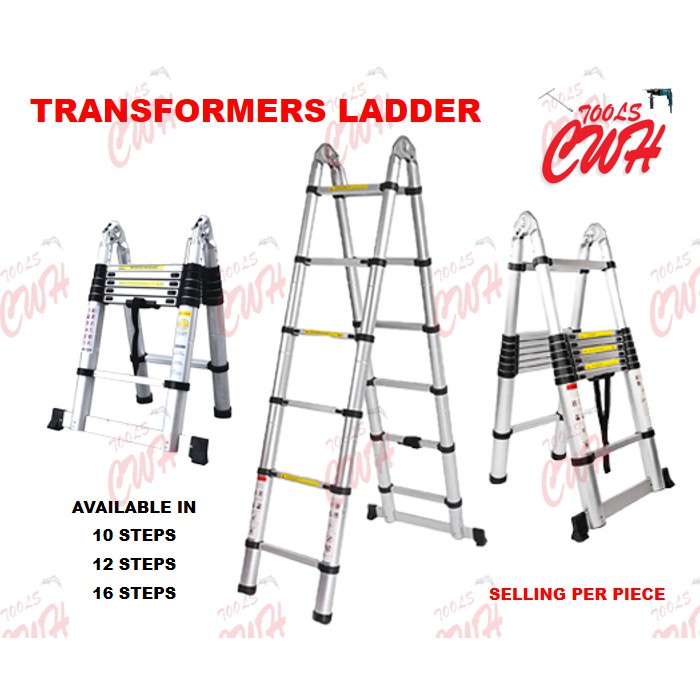 10STEPS 12STEPS 16STEPS TRANSFORMER LADDER FOLDABLE MULTI PURPOSE