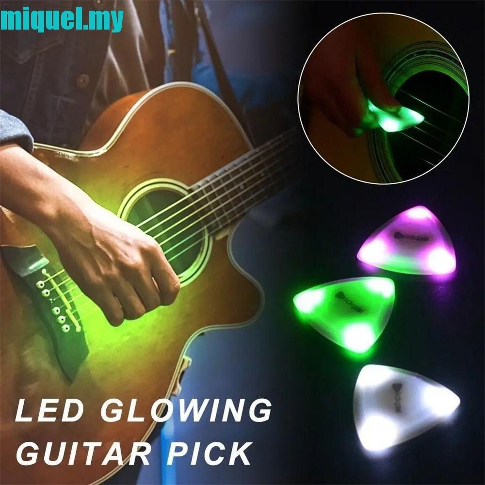 MIQUEL Guitar LED Pick, High-Sensitivity Colored Light Luminous Pick ...