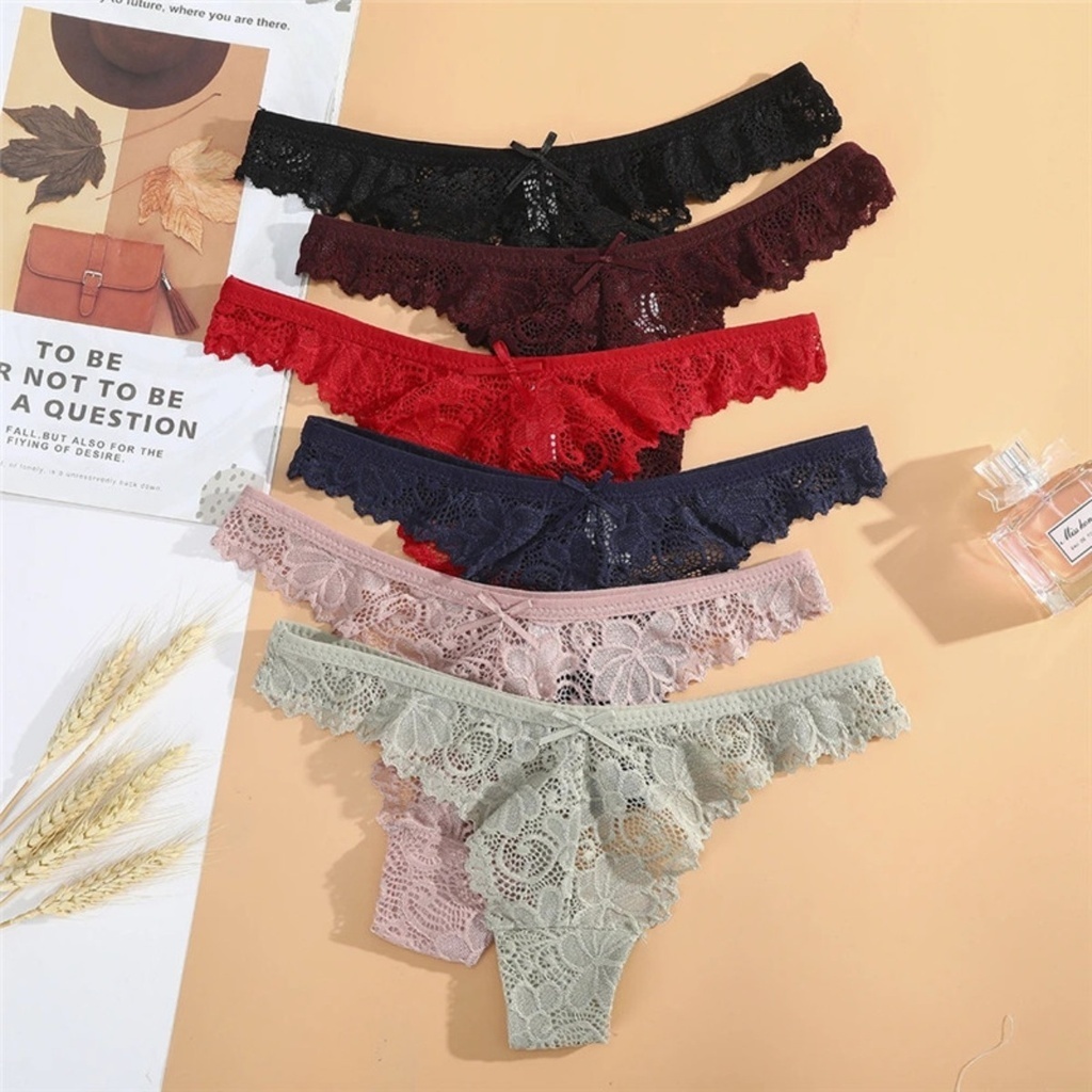 Sexy Women Lace V-String T-back Panties Thongs G-String Lingerie