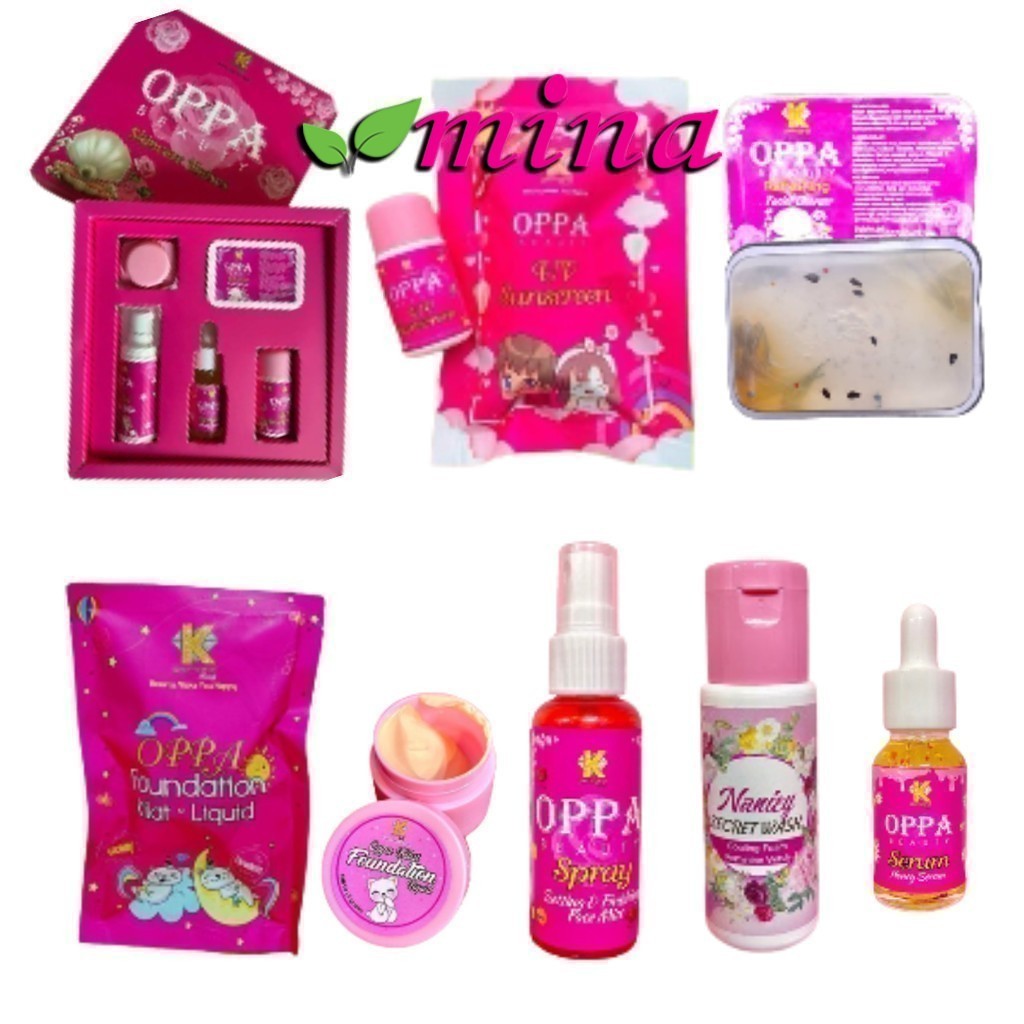 OPPA Beauty Set Skincare spf35+ Foundation Kilat 5g Sunscreen Serum ...