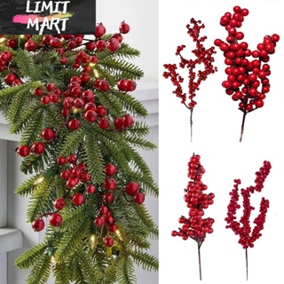 10 Pack Artificial Red Berry Stems Delicate Christmas Holly Berries Branches  Festive Home Fruit Ornaments Xmas Holiday Ornaments