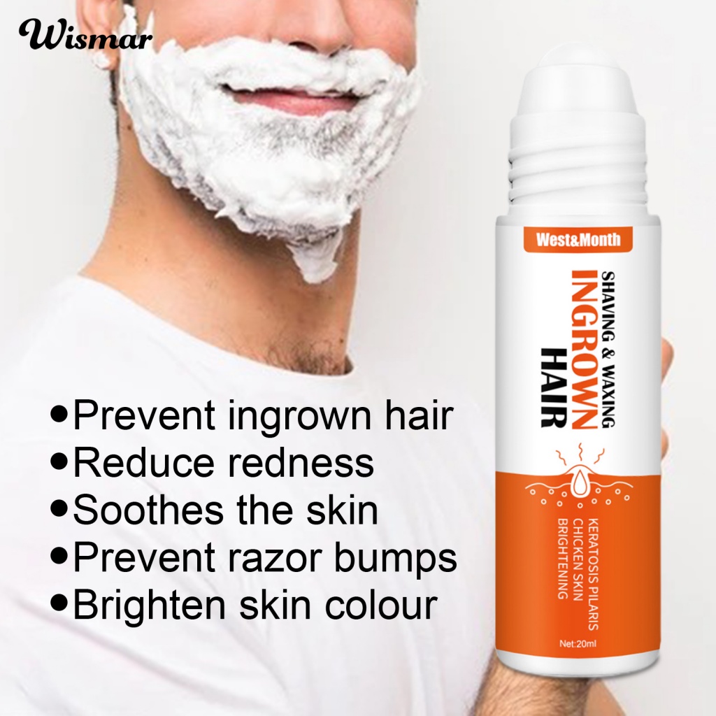 Wismar 20ml Razor Bumps Treatment Reduce Redness Compact Plant Extracts Shaving Waxing Ingrown