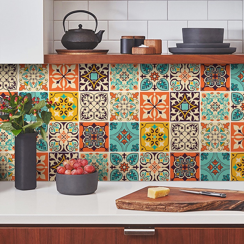 30pcs Of 10*10cm Sticker Set, Mexican Tile, Tile Stickers, Decorative ...