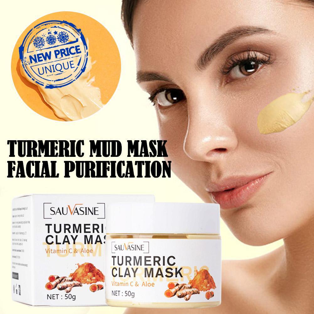 Turmeric Mud Mask Facial Purification Moisturizing Brightening Anti ...