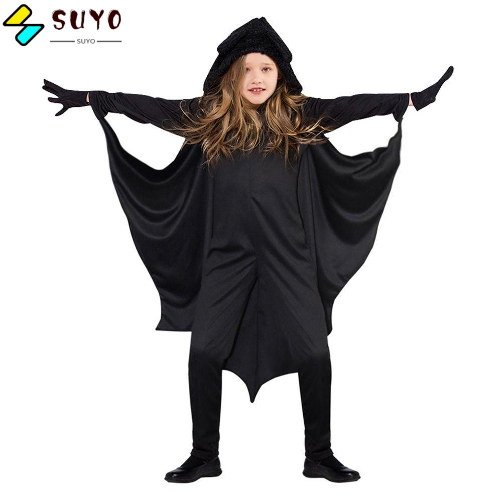 SUYO Halloween Bat Costume, Black Bat Party Dress Kids Cosplay Costumes ...