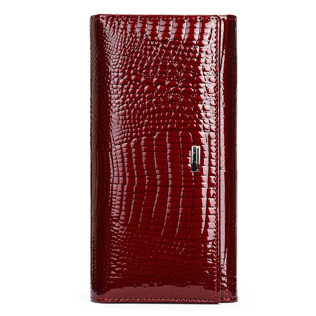 Lady Clutch Bag For Cell Phone Card Holder Wallet Crocodile Pattern Cow