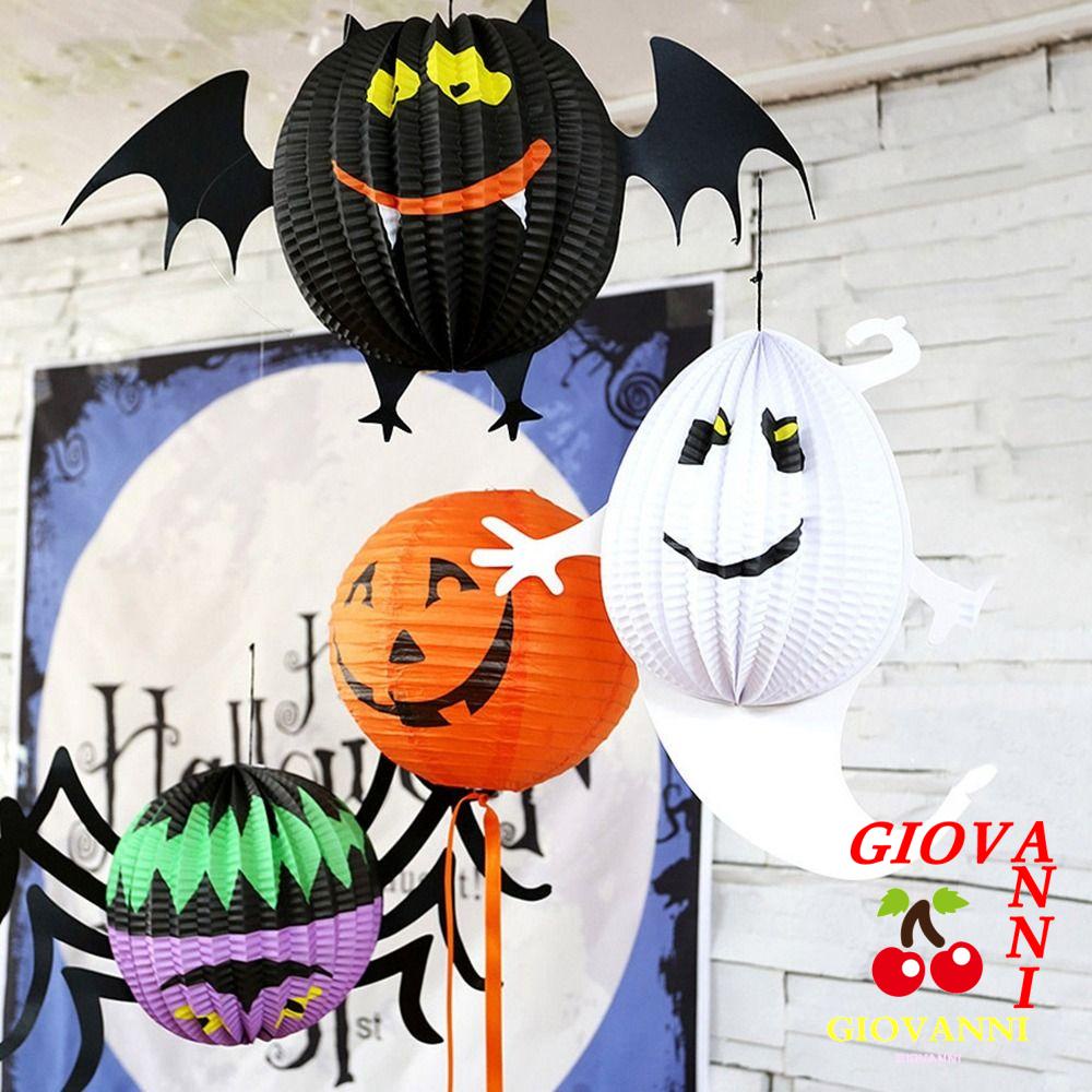 GIOVANNI Halloween Paper Lantern, Ghost Pumpkin Spider Paper Lantern