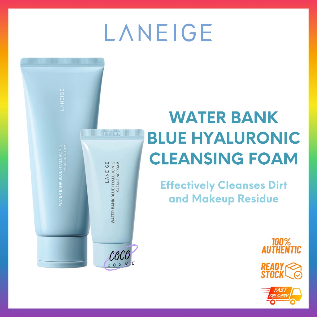 Laneige Water Bank Blue Hyaluronic Cleansing Foam 30g | 150g | Shopee ...