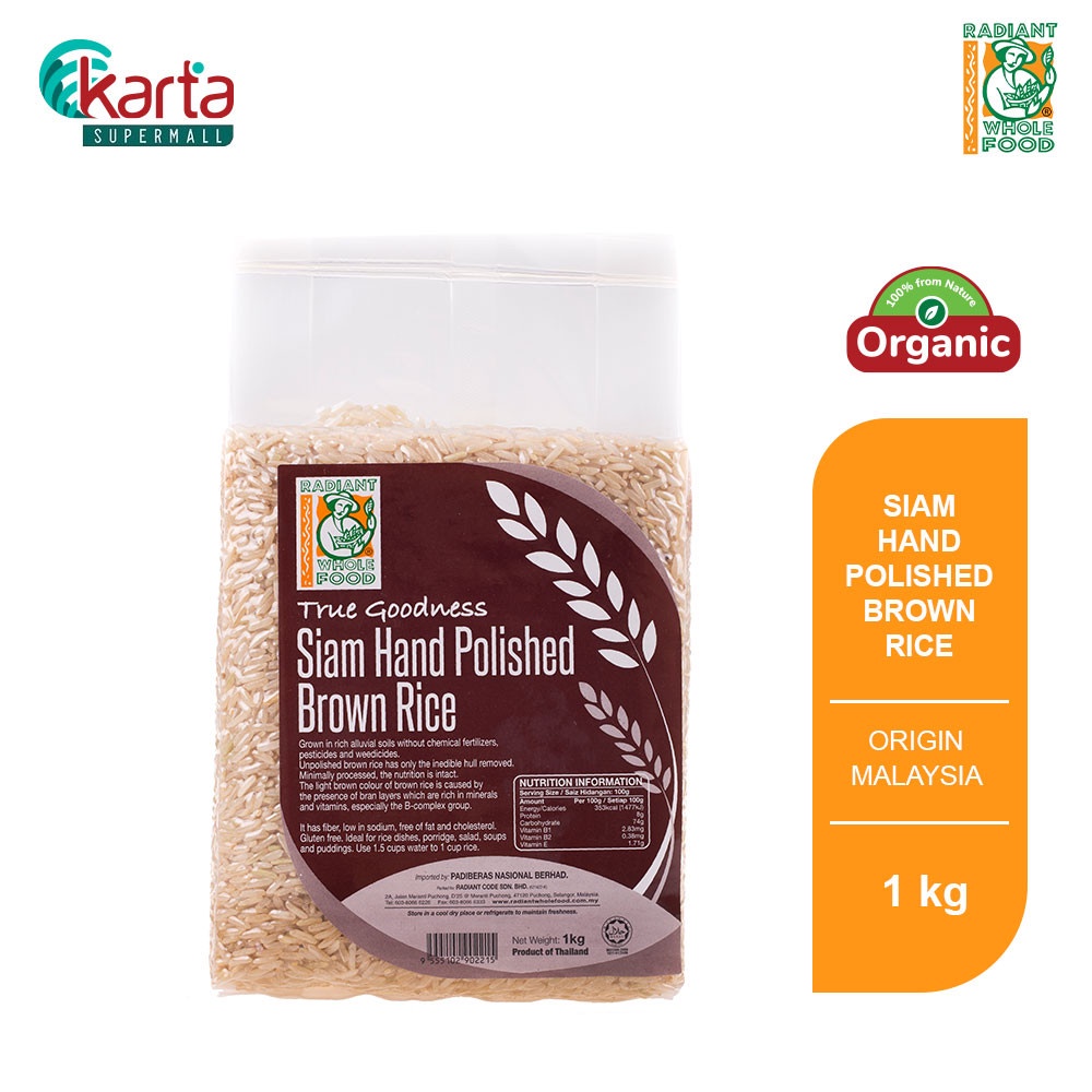 Radiant Siam Hand Polished Organic Brown Rice 1kg | Shopee Malaysia