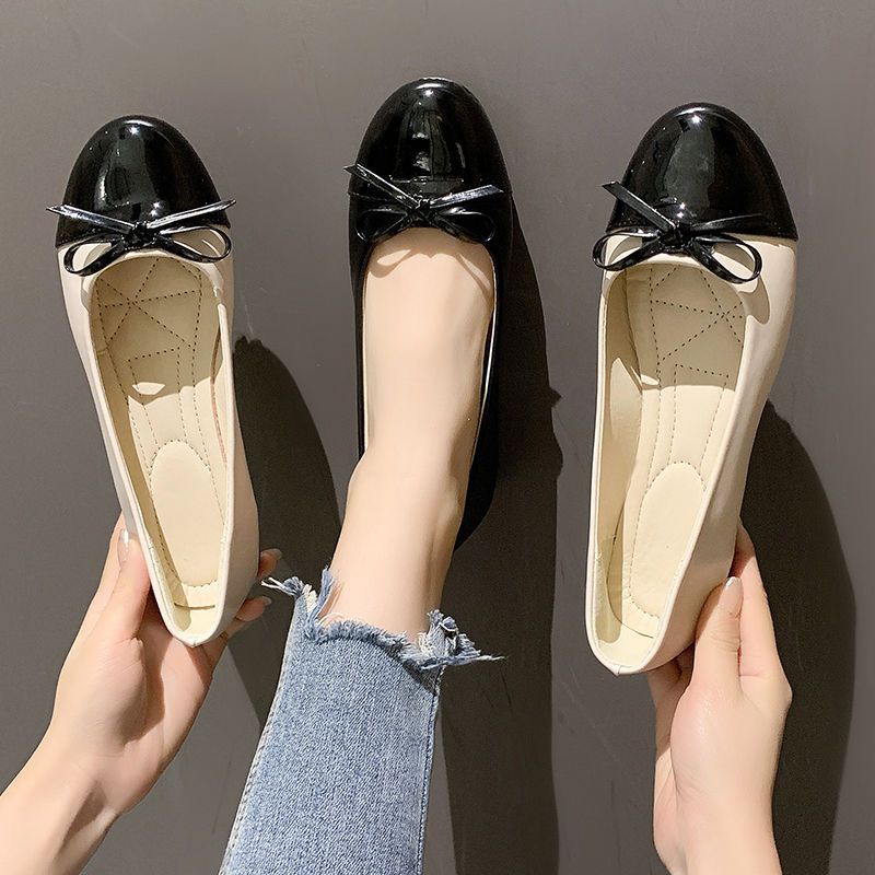 Women Flat Shoes Round Toe Small Fragrant Style Large Size Two-color ...