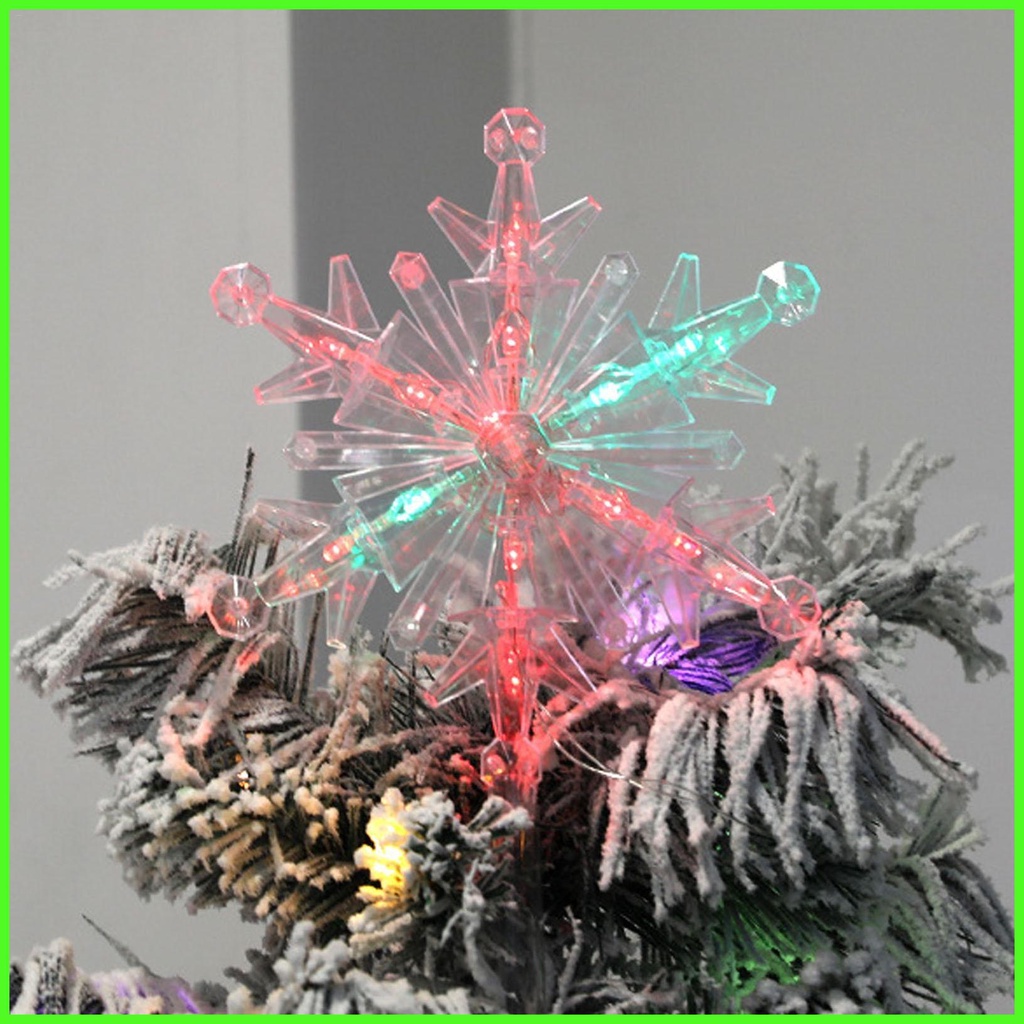 Snowflake Tree Topper Light Rechargeable Decorative Christmas Tree