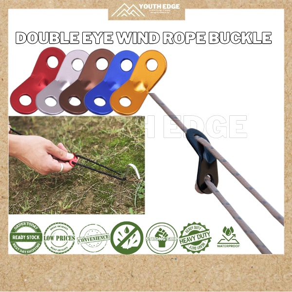 Double Eye Wind Rope Buckle Outdoor Camping Guyline Tent Tarp Flysheet ...