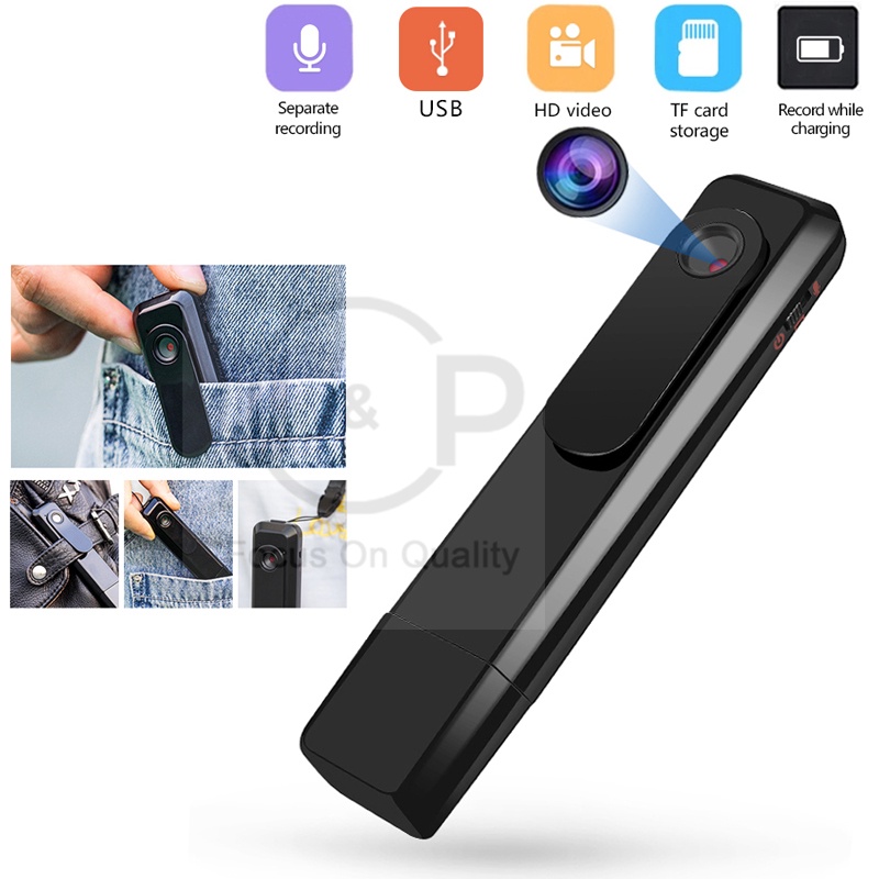 HD 1080P Mini Hidden Portable Body Camera Video Recorder Wearable Clip ...