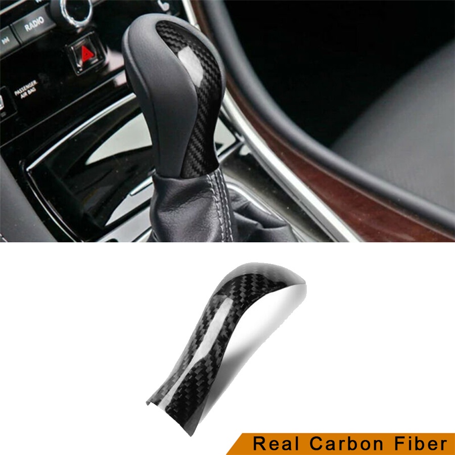 1x Car Inner Gear Shift Knob Cover Trim Carbon Fiber For Infiniti Q50