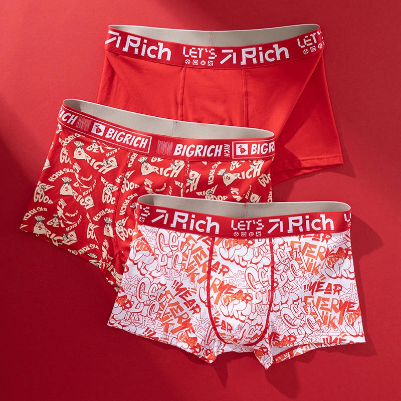 Men's Boxer Men's Boxer Benming Year Big Red Men's Underwear Pure
