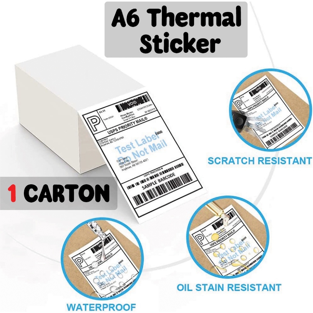 1 Carton 2000pcs King Thermal Sticker A6 Paper Roll Fold Stack Airway ...