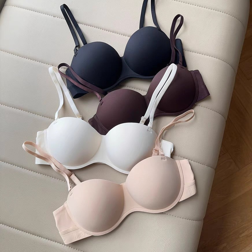 Women Bras Look Big Non-Marking Small Breasts Semicircle Ball Anti ...