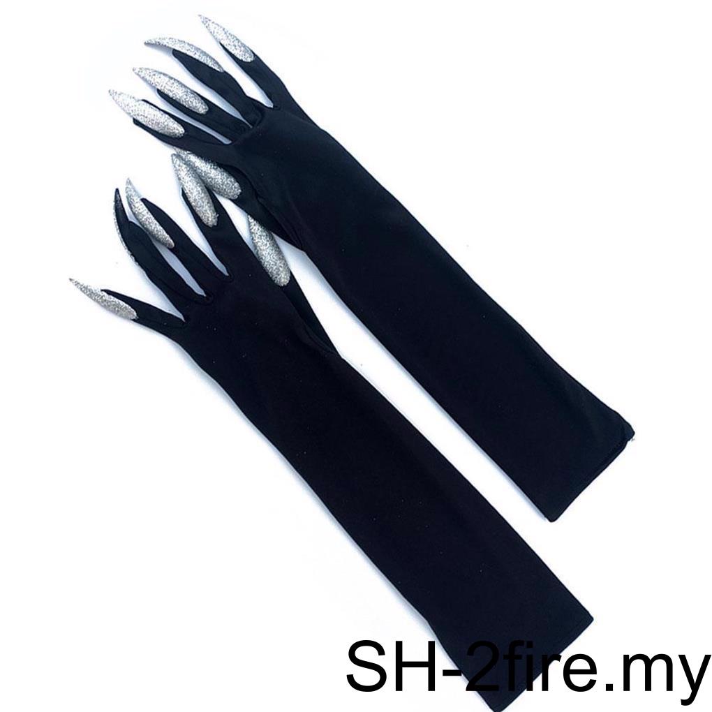 Halloween Claws Gloves Long Black Monster Funny Fancy Costume with