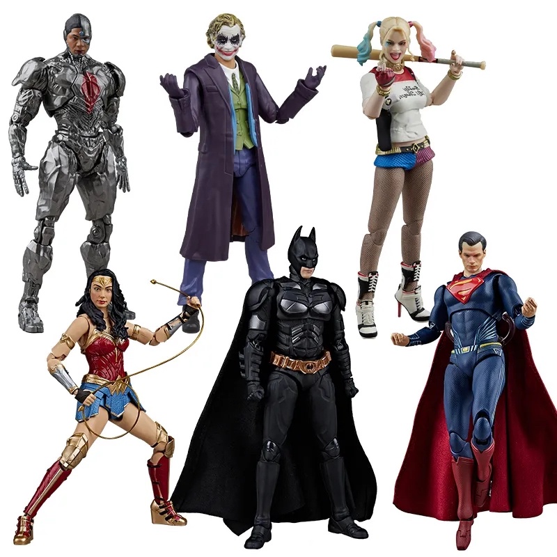 Figura De Acción De 9 Pulgadas Articulado DC Batman Superman Joker Harley Quinn Wonder Woman Cyborg Modelo Mu%c3%b1eca I.406044162