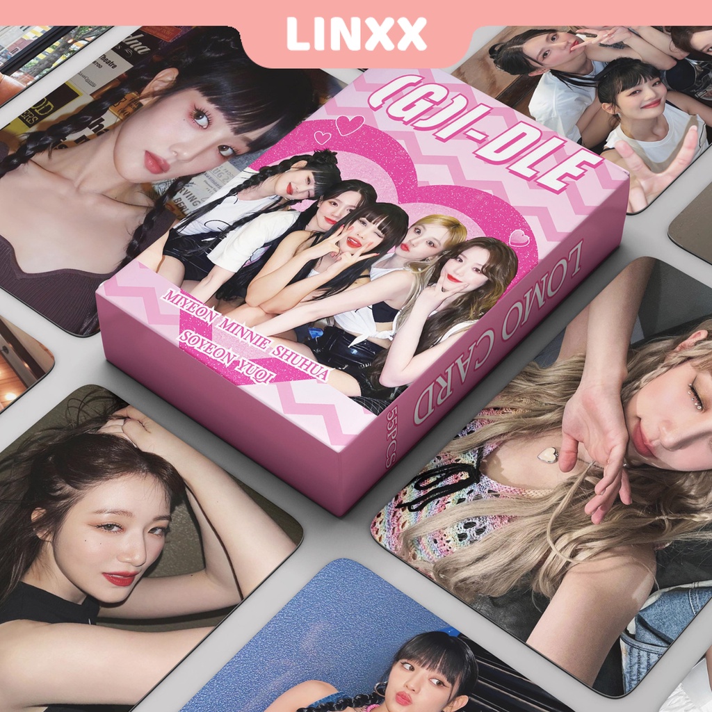LINXX 55 Pcs (G)I-DLE Holographic Laser Card Kpop Photocards Postcards ...
