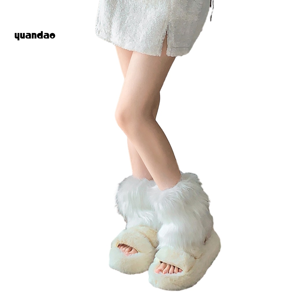 Yua_ Foot Warming Covers Women Leg Warmers Cozy Winter Calf Leg Warmers
