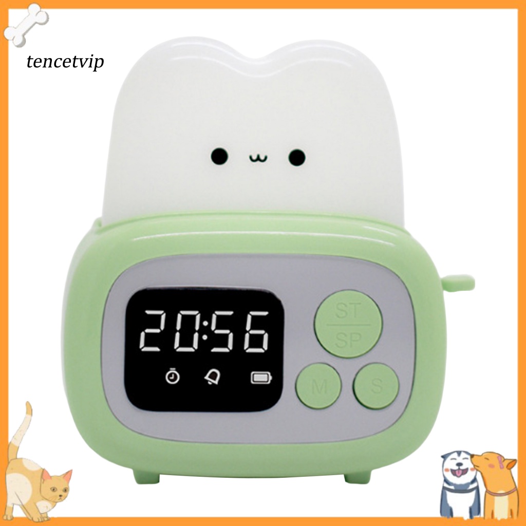 tencetvip Alarm Clock Night Light Bread Machine Design Precise Timing