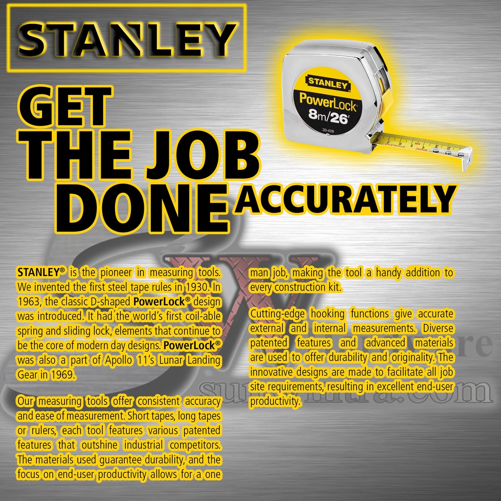 STANLEY® Powerlock® Key Ring Tape Measure 1.0m/3feet #0-39-055 | Shopee ...