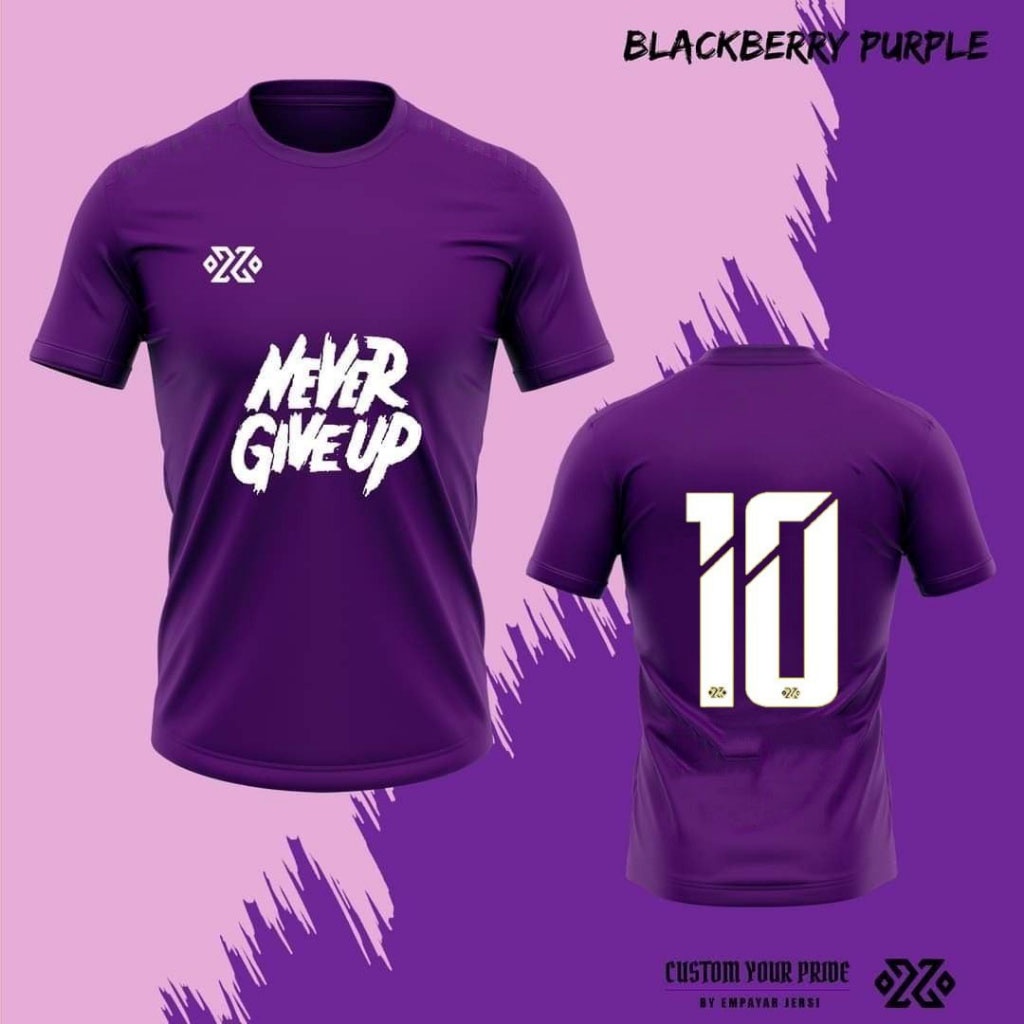 Jersey Custom Name and Number (NEVER GIVE UP) Size S3XL Jersey Nama